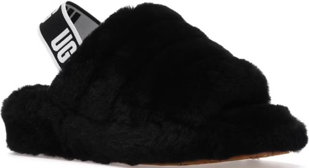 Ugg Oh Yeah Slides Slippers Sandals Sheepskin Shearling Slingback Black 6